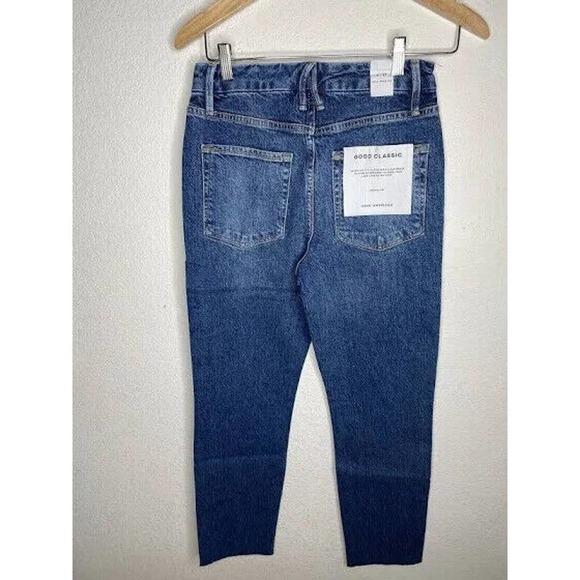 Good American Good Classic Jeans Raw Hem Dark Wash Size 4/27 NEW $139 - Picture 5 of 6